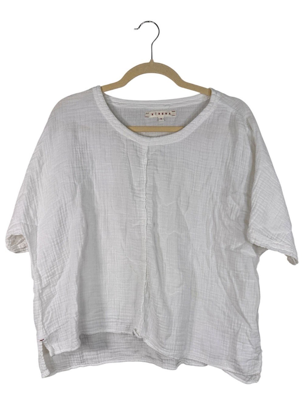 Xirena White Cotton Gauze Short Sleeve Tee Shirt Womens S Classic Oversized Top